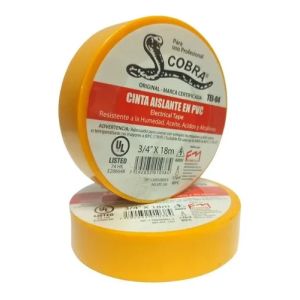 Teipe eléctrico 3/4" x 18 m amarillo Cobra