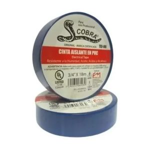 Teipe eléctrico 3/4" x 18 m azul Cobra