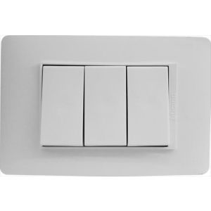 Interruptor triple 3 vías blanco línea luzica Bticino