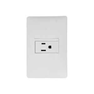 Toma sencilla americana 2 polos + tierra blanco línea luzica Bticino