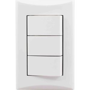 Interruptor triple blanco linea plata Eagle