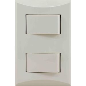 Interruptor doble marfil linea plata Eagle