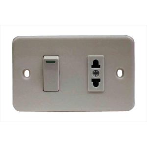 Tomacorriente 2p con interruptor sencillo blanco eterna Eagle