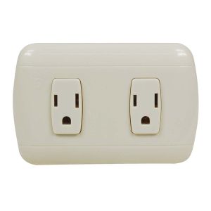 Tomacorriente doble para empotrar con tierra Semilic