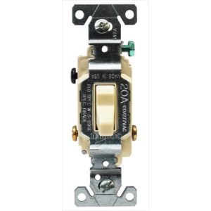 INTERRUPTOR SIMPLE UNIPOLAR DE PALANCA 20AMP SIN TAPA BLANCO. COOPER