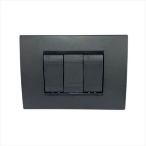 INTERRUPTOR DOBLE 1 VÍA NEGRO CON LUZ PILOTO LINEA LIVING LIGHT. BTICINO