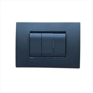 INTERRUPTOR TRIPLE 1 VÍA NEGRO CON LUZ PILOTO LINEA LIVING LIGHT. BTICINO