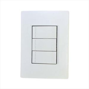 INTERRUPTOR TRIPLE 1 VÍA BLANCO CON LUZ PILOTO LINEA LIVING LIGHT. BTICINO