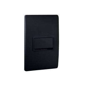 Interruptor sencillo negro línea luzica Bticino