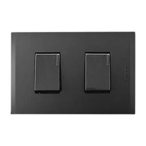 Interruptor doble unipolar negro línea luzica Bticino
