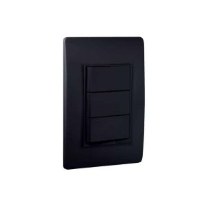 Interruptor triple unipolar negro línea luzica Bticino