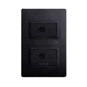 Interruptor doble 3 vías negro línea luzica Bticino