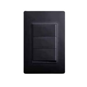 Interruptor triple 3 vías negro línea luzica Bticino