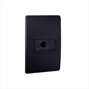 TOMA TELEFONICA AMERICANA SENCILLA RJ11 2 HILOS NEGRO LINEA LUZICA. BTICINO