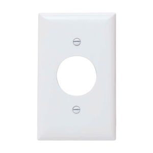 Placa plástica sencilla para tomacorriente blanco Eagle