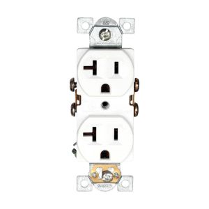 Tomacorriente doble empotrar nema 520, 20 a 125v blanco Eagle