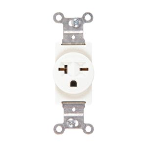Tomacorriente sencillo de empotrar 20 a 250 v nema 620r grado comercial blanco Eagle