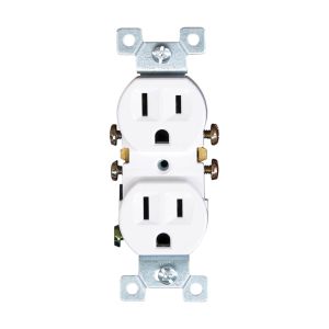 Tomacorriente doble empotrar nema 515 15a 125v blanco Eagle