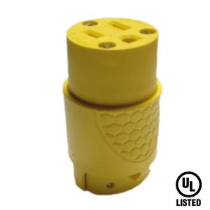 Tomacorriente hembra doble amarillo polarizado 15 A 125 V Tania Wiring