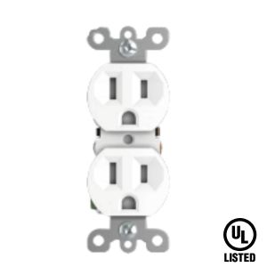 Tomacorriente doble con tierra 15 A 125 V conexión a presión blanco Tania Wiring