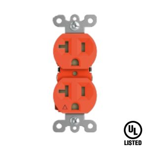 Tomacorriente doble grado hospitalario 20 A 125 V naranja Tania Wiring