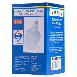 Bombillo LED recargable portátil 30W Gdeseo