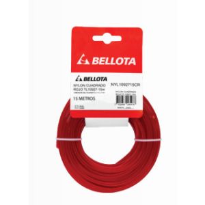 Nylon para desmalezadora cuadrado 15 m TL10927 rojo Bellota