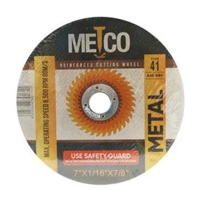 DISCO DE CORTE METAL ULTRA FINO 7" X 1/16" X 7/8". METCO