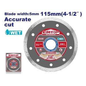 Disco de corte diamantado liso 4 1/2" Emtop