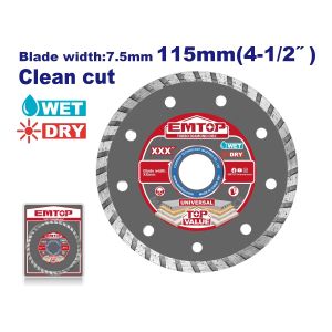 Disco diamantado turbo 4 1/2" Emtop