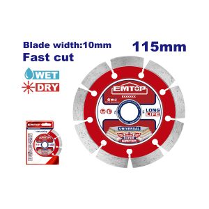 Disco de corte diamantado segmentado 4 1/2" Emtop