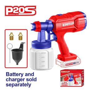 Pistola spray inalámbrica 0,2 Bar 800 ml Emtop