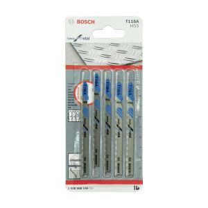 Hoja de sierra caladora metal T118a hss 5 piezas Bosch