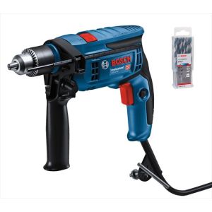 TALADRO PERCUTOR 1/2" GSB 13 RE-750W + JGO DE MECHA HSS-PointTeQ  9/32" 10 UND. BOSCH