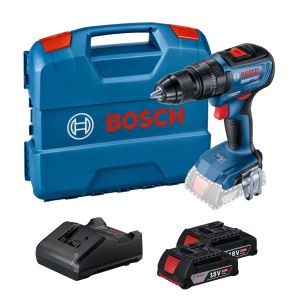 Juego taladro percutor GSB 18 V-50 + 2 baterías 18 V max 2 Ah + cargador rápido Bosch