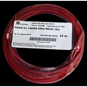 Cable THW 14 AWG rojo 100 m Iconel