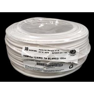 Cable THW 12 AWG blanco 100 m Iconel