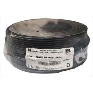 Cable THW 12 AWG negro 100 m Iconel
