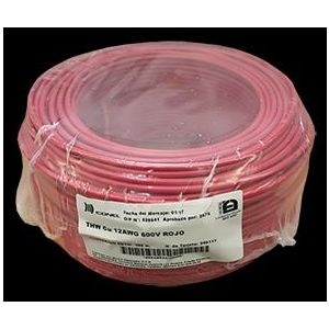 Cable THW 12 AWG rojo 100 m Iconel