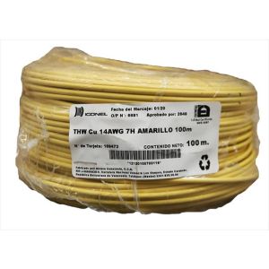 Cable THW 14 AWG amarillo 100 m Iconel