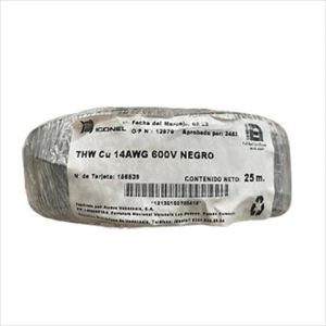CABLE THW 14 AWG NEGRO 25M. ICONEL