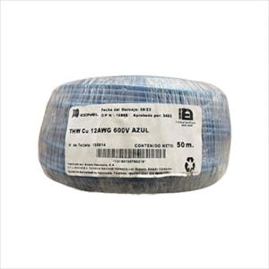 CABLE THW 12 AWG AZUL 50M. ICONEL