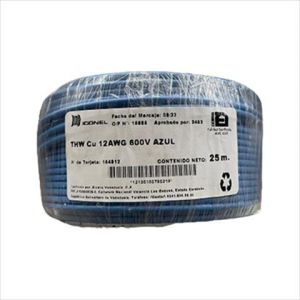 CABLE THW 12 AWG AZUL 25M. ICONEL