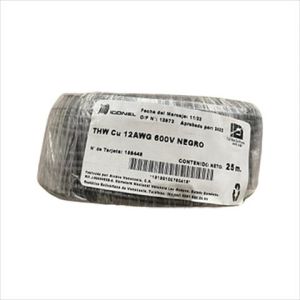 CABLE THW 12 AWG NEGRO 25M. ICONEL