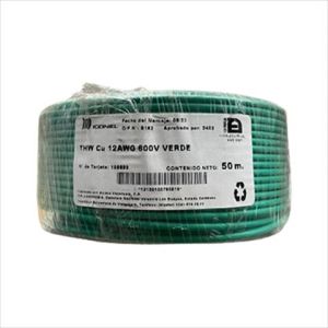 CABLE THW 12 AWG VERDE 50M. ICONEL