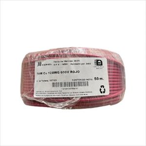 CABLE THW 12 AWG ROJO 50M. ICONEL