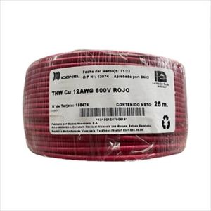 CABLE THW 12 AWG ROJO 25M. ICONEL