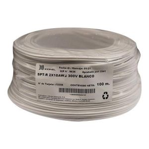 Cable SPT 2 x 18 AWG blanco 100 m Iconel