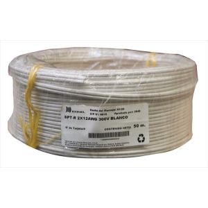 Cable SPT 2 x 12 AWG blanco 50 m Iconel