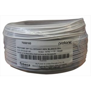 CABLE SPT 2X1 MM2 BLANCO 50M. PROTONIC